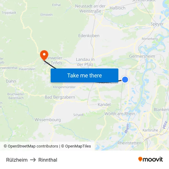 Rülzheim to Rinnthal map