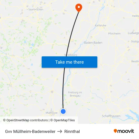Gvv Müllheim-Badenweiler to Rinnthal map
