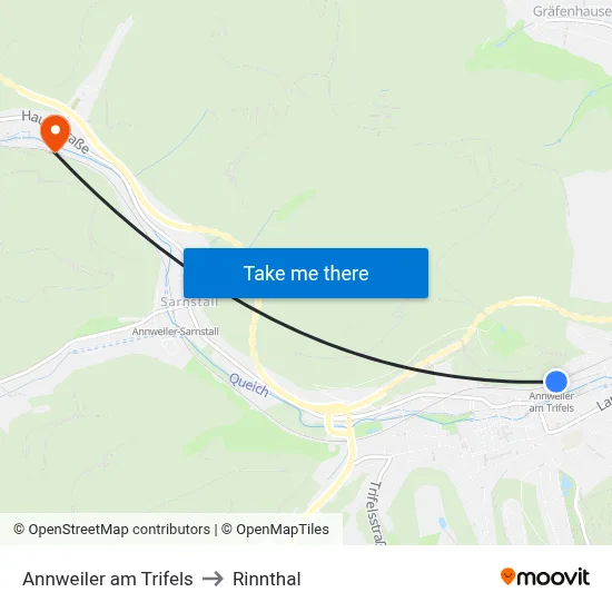 Annweiler am Trifels to Rinnthal map