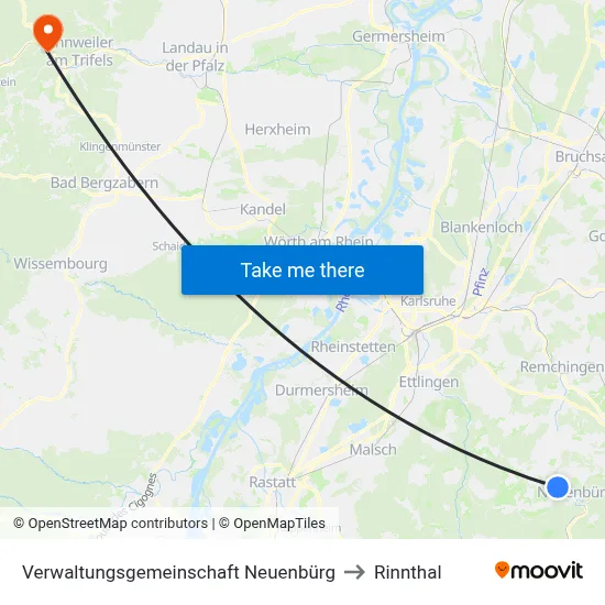 Verwaltungsgemeinschaft Neuenbürg to Rinnthal map