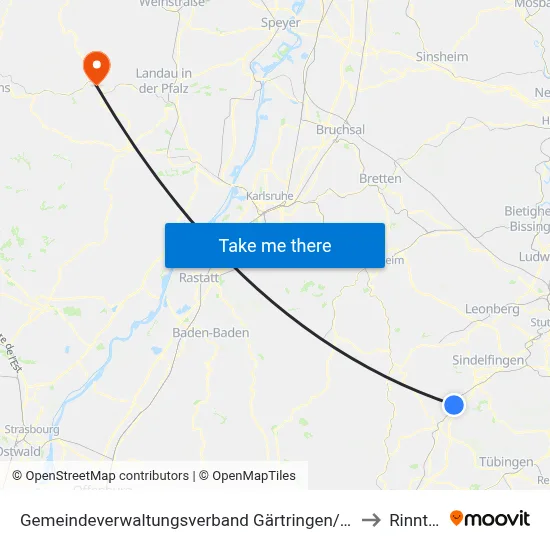 Gemeindeverwaltungsverband Gärtringen/Ehningen to Rinnthal map