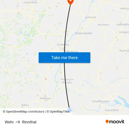 Wehr to Rinnthal map