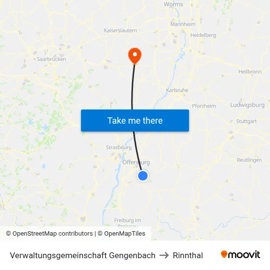 Verwaltungsgemeinschaft Gengenbach to Rinnthal map