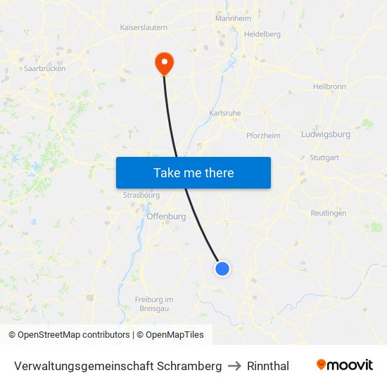 Verwaltungsgemeinschaft Schramberg to Rinnthal map
