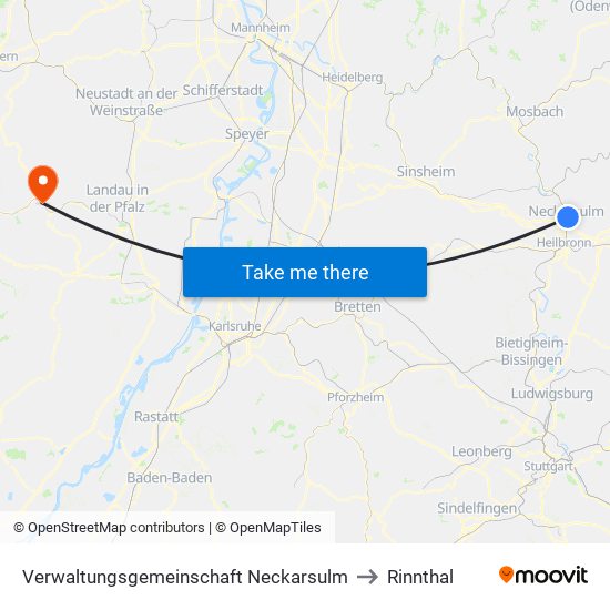 Verwaltungsgemeinschaft Neckarsulm to Rinnthal map