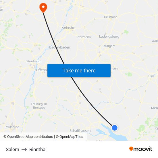 Salem to Rinnthal map