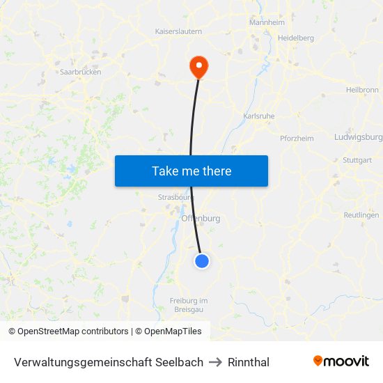 Verwaltungsgemeinschaft Seelbach to Rinnthal map