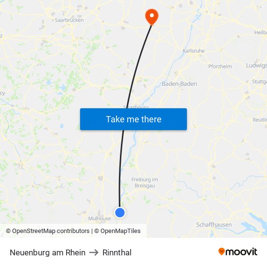 Neuenburg am Rhein to Rinnthal map