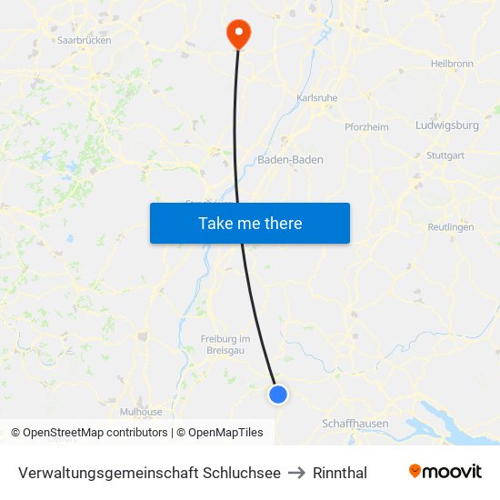 Verwaltungsgemeinschaft Schluchsee to Rinnthal map