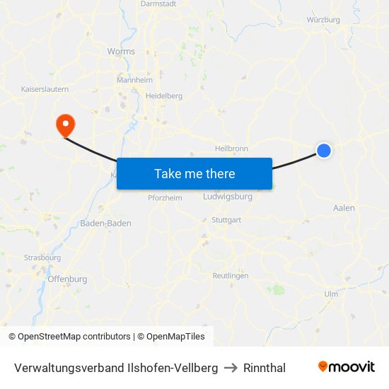 Verwaltungsverband Ilshofen-Vellberg to Rinnthal map