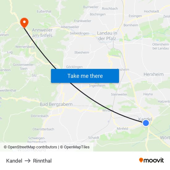 Kandel to Rinnthal map