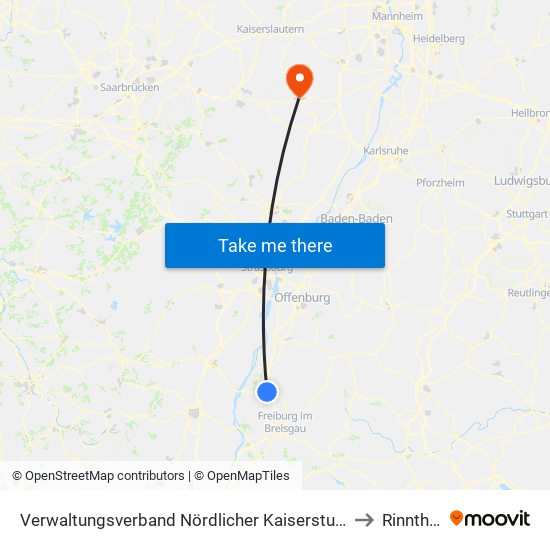 Verwaltungsverband Nördlicher Kaiserstuhl to Rinnthal map