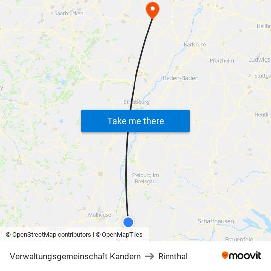 Verwaltungsgemeinschaft Kandern to Rinnthal map