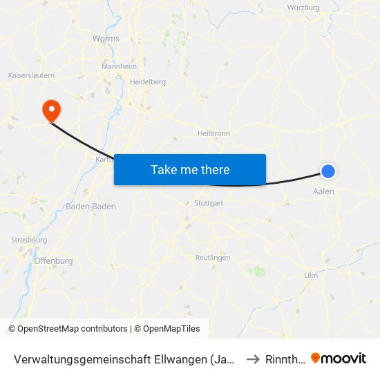 Verwaltungsgemeinschaft Ellwangen (Jagst) to Rinnthal map