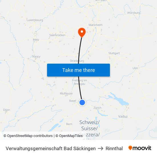 Verwaltungsgemeinschaft Bad Säckingen to Rinnthal map