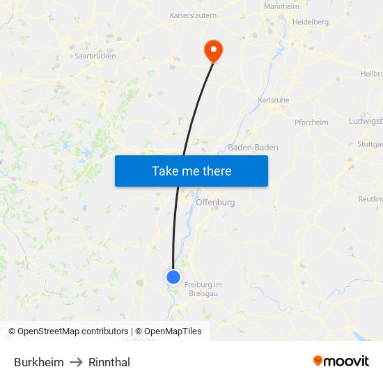 Burkheim to Rinnthal map
