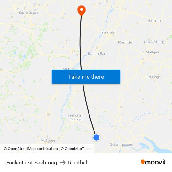 Faulenfürst-Seebrugg to Rinnthal map