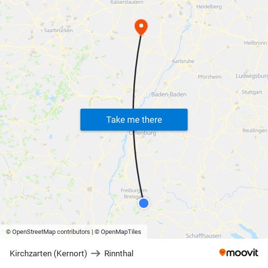 Kirchzarten (Kernort) to Rinnthal map