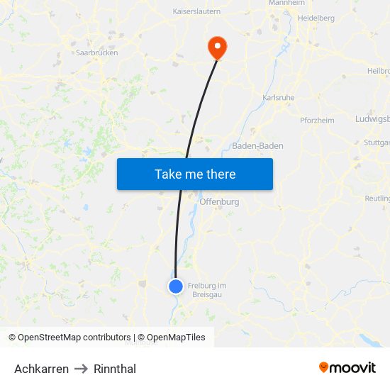Achkarren to Rinnthal map