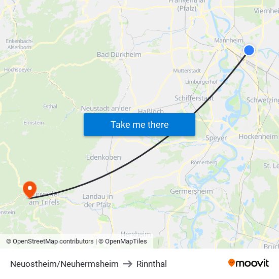 Neuostheim/Neuhermsheim to Rinnthal map