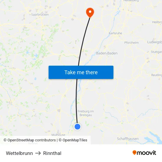 Wettelbrunn to Rinnthal map