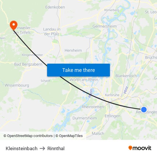 Kleinsteinbach to Rinnthal map