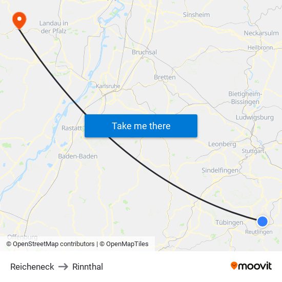 Reicheneck to Rinnthal map