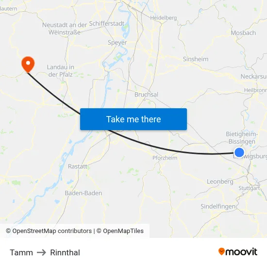 Tamm to Rinnthal map