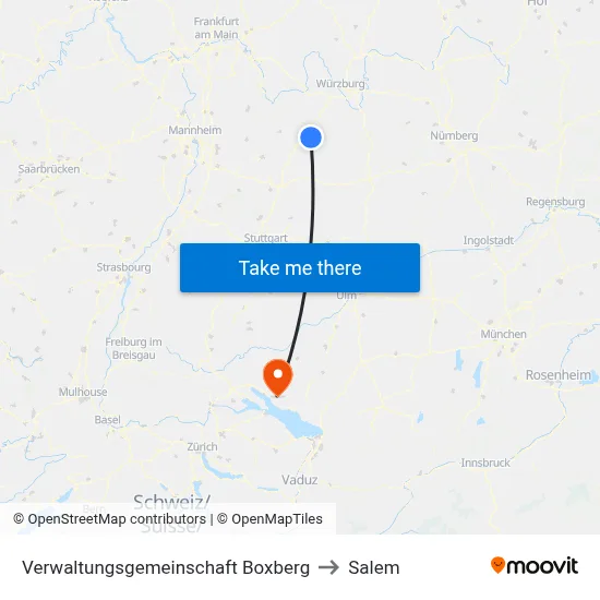 Verwaltungsgemeinschaft Boxberg to Salem map