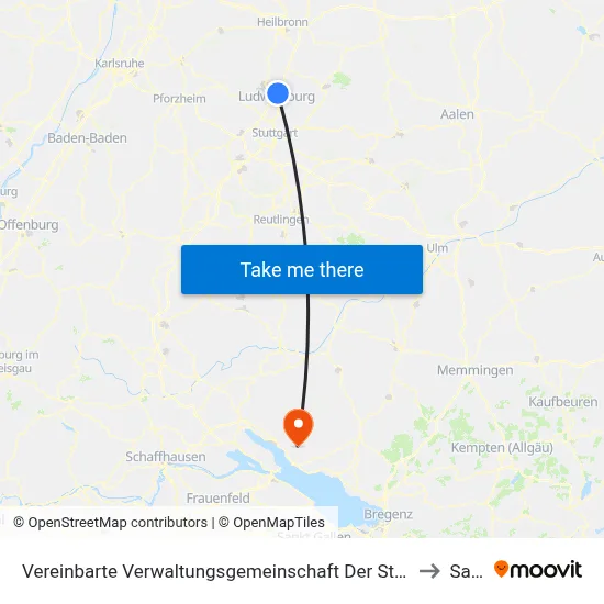 Vereinbarte Verwaltungsgemeinschaft Der Stadt Freiberg am Neckar to Salem map