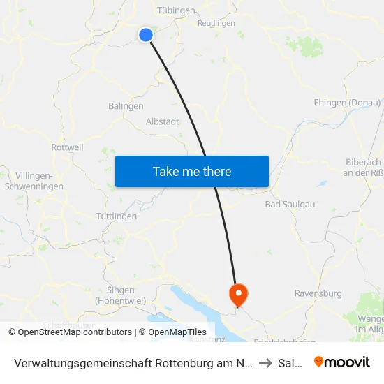 Verwaltungsgemeinschaft Rottenburg am Neckar to Salem map