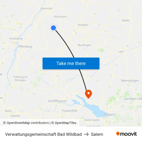 Verwaltungsgemeinschaft Bad Wildbad to Salem map
