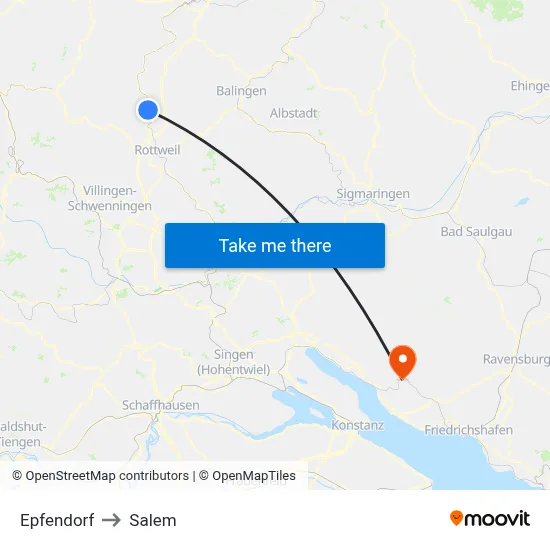 Epfendorf to Salem map