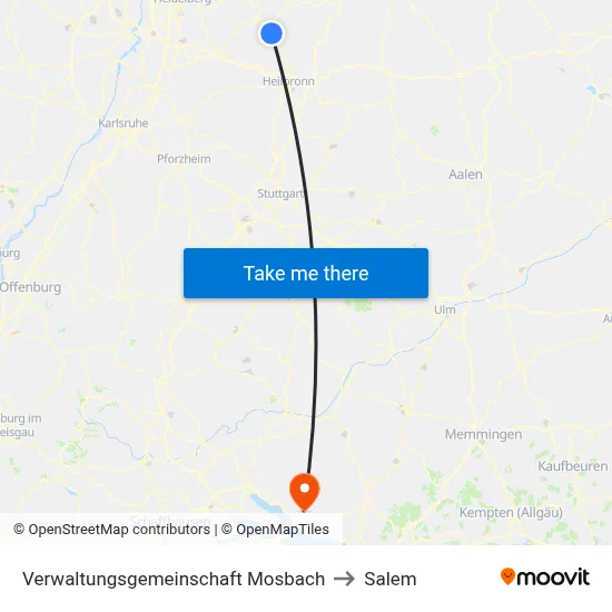 Verwaltungsgemeinschaft Mosbach to Salem map