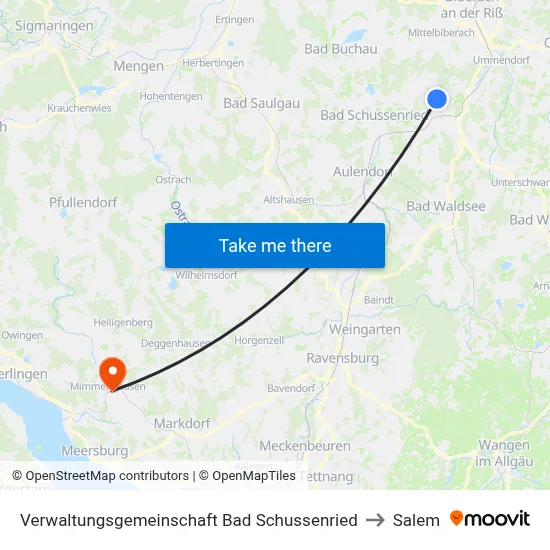Verwaltungsgemeinschaft Bad Schussenried to Salem map