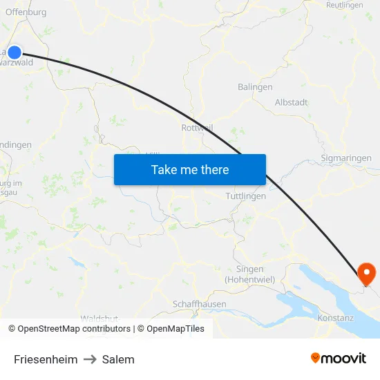 Friesenheim to Salem map