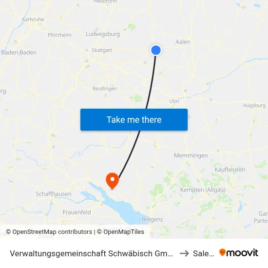 Verwaltungsgemeinschaft Schwäbisch Gmünd to Salem map