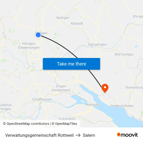 Verwaltungsgemeinschaft Rottweil to Salem map