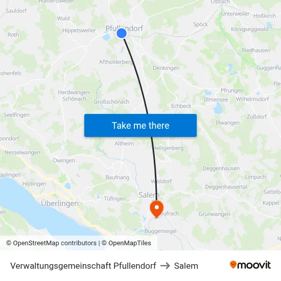 Verwaltungsgemeinschaft Pfullendorf to Salem map