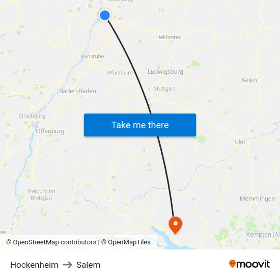 Hockenheim to Salem map