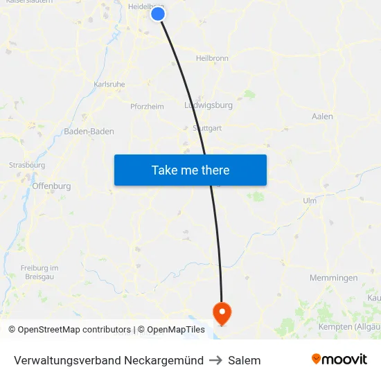 Verwaltungsverband Neckargemünd to Salem map