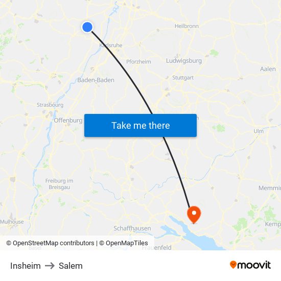 Insheim to Salem map