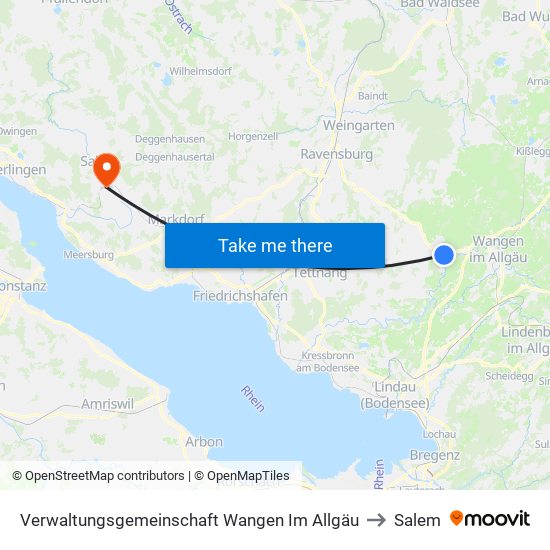 Verwaltungsgemeinschaft Wangen Im Allgäu to Salem map