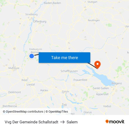 Vvg Der Gemeinde Schallstadt to Salem map