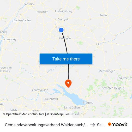 Gemeindeverwaltungsverband Waldenbuch/Steinenbronn to Salem map