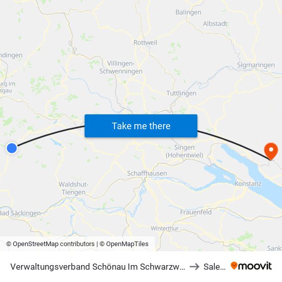 Verwaltungsverband Schönau Im Schwarzwald to Salem map
