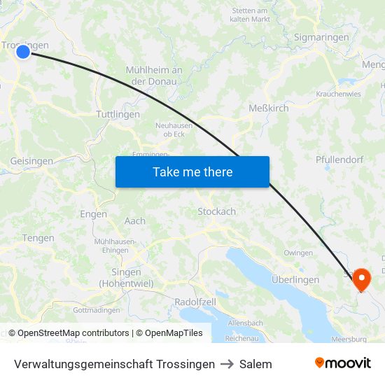 Verwaltungsgemeinschaft Trossingen to Salem map