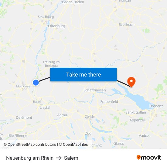 Neuenburg am Rhein to Salem map