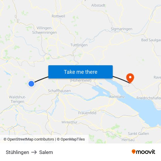 Stühlingen to Salem map