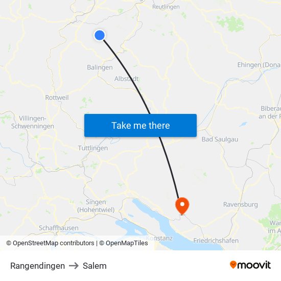 Rangendingen to Salem map